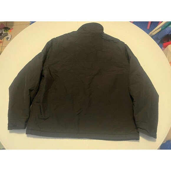 Eddie Bauer Black Fleece Lined Nylon Windbreaker Rain Jacket Coat Men's Large L - Picture 2 of 10